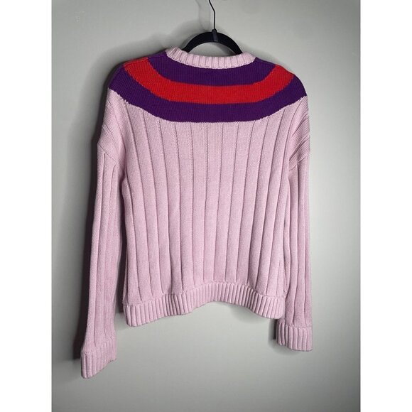 Anthropologie Kule The Yale Cotton Cashmere Silk Sweater Pink Size XS NWT $278 - Picture 6 of 7